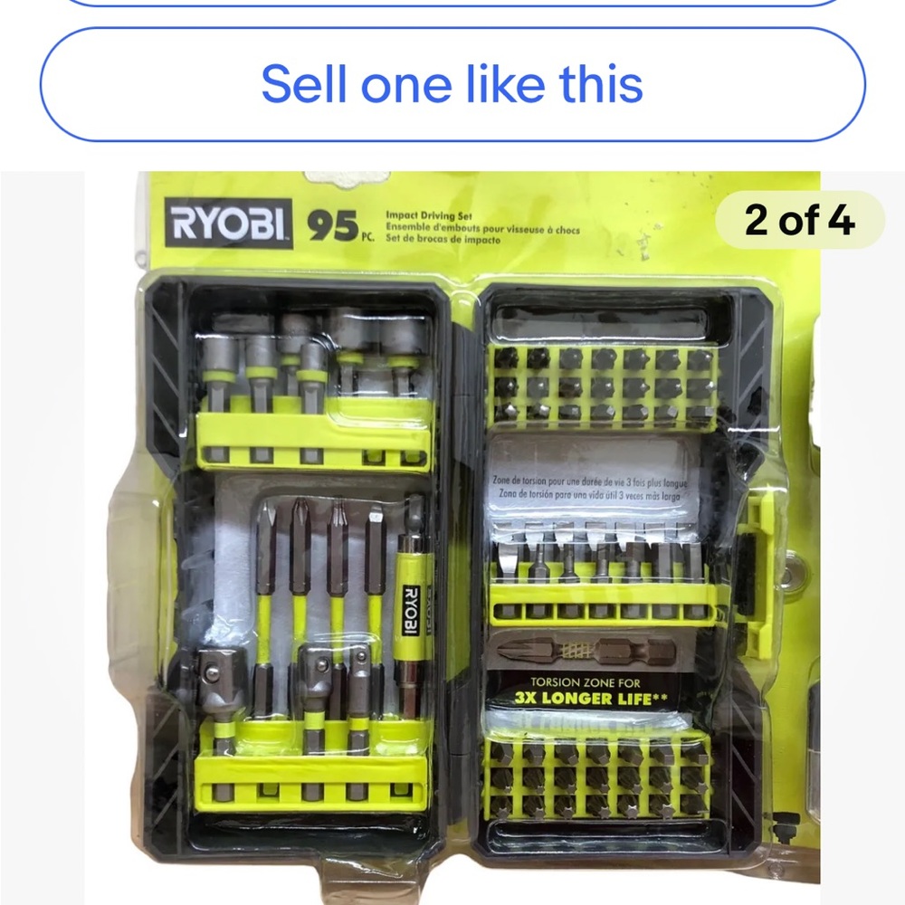 RYOBI Impact Driving Set 95-Piece A969501 New - Picture 4 of 7